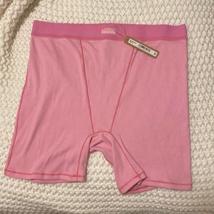 SKIMS Cotton Rib Boxer in Bubblegum size XL